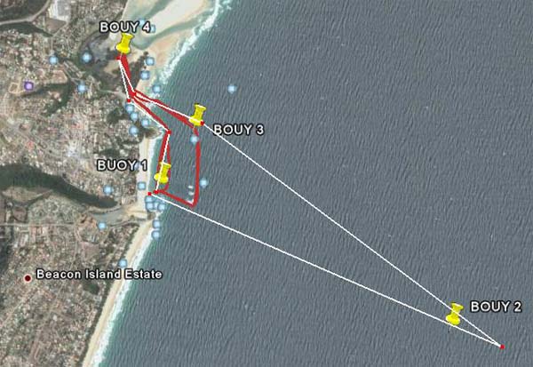Pennypinchers Easter Surfski Challenge Course