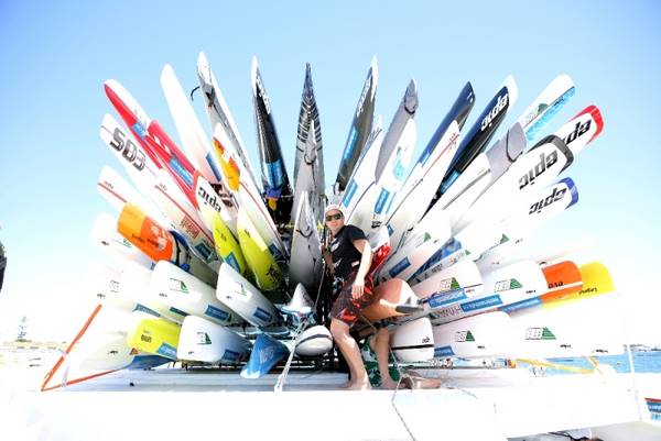 Skis on the ferry