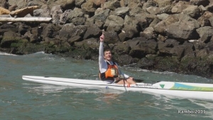 Dawid Mocke wins the 2011 US Surfski Champs on the way to taking the world title