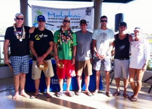The top 6:  1st Oscar Chalupsky (SA), 2nd Clint Robinson (Aus), 3rd Pat Dolan (USA HI), 4th Dean Gardiner (Aus), 5th Bruce Taylor (Aus) and 6th Martin Kenny (Aus)