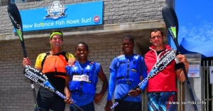Team Duzi!  Kwanda Mhlophe and Richard Cele with Pete Cole and Simon van Gysen