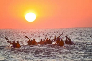 The scene at the start - sunrise over Scottburgh