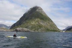 Sean Rice paddling in unusual surroundings!
