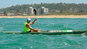 Tim Jacobs and the Nelo crocaski about to cross the line
