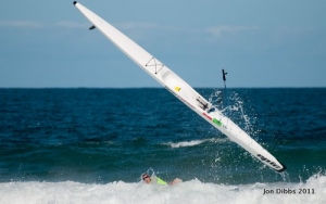 Action in the shorebreak at the finish of the 20 Beaches!