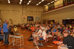 Race Director Andy Orr briefs the paddlers