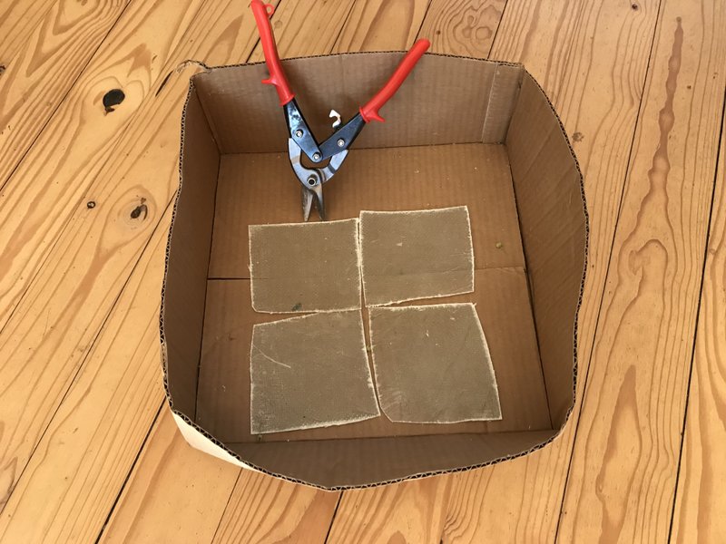 fibre glass sheet and tin-snips