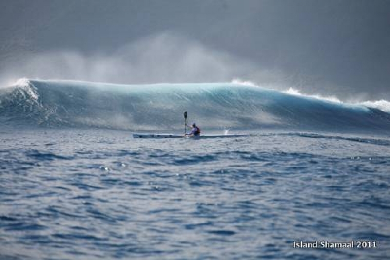 Dawid Mocke approaches the channel at Le Morne