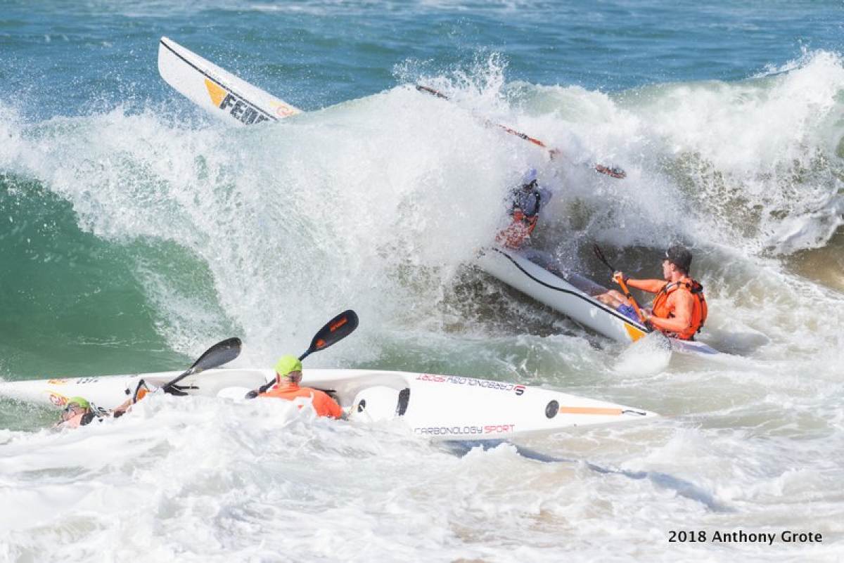 Shore break action at the start of the Dolphin Coast Challenge Day Two...!